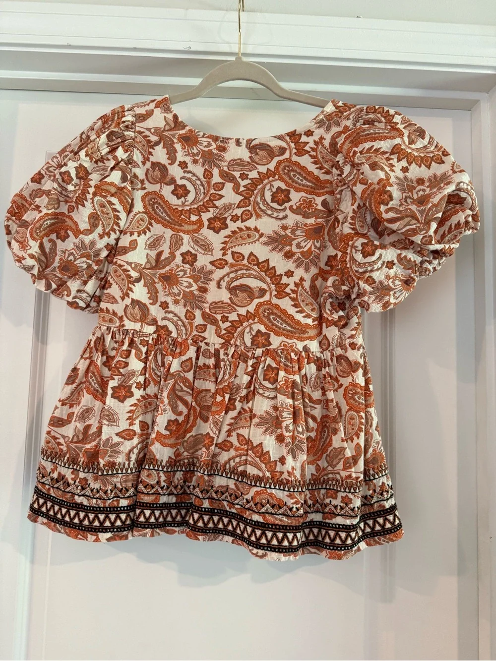 Anthropologie Puff Sleeve Babydoll Blouse Size Small